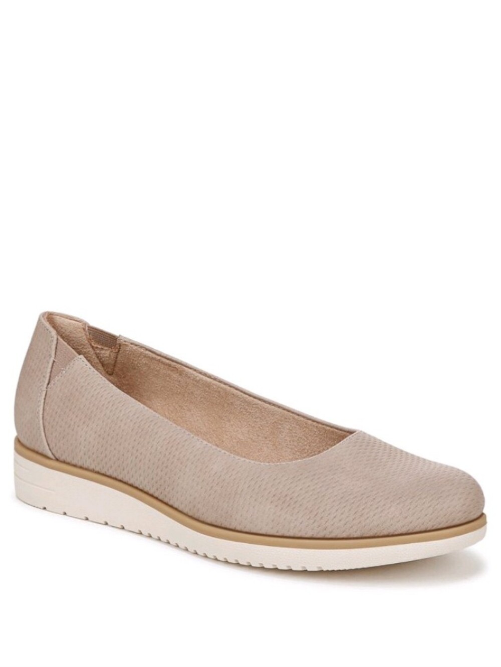 SOUL Naturalizer Idea Womens Perforated Slip-on Ballet Flat Almond Toe Taupe 10w